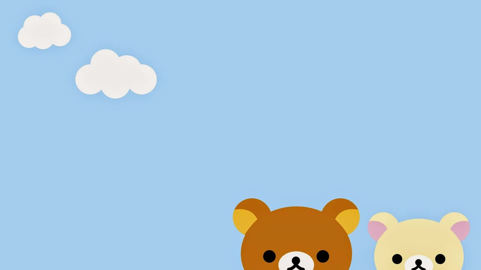 Kawaii Rilakkuma, cartoon bears, clear blue sky, HD Desktop Wallpaper