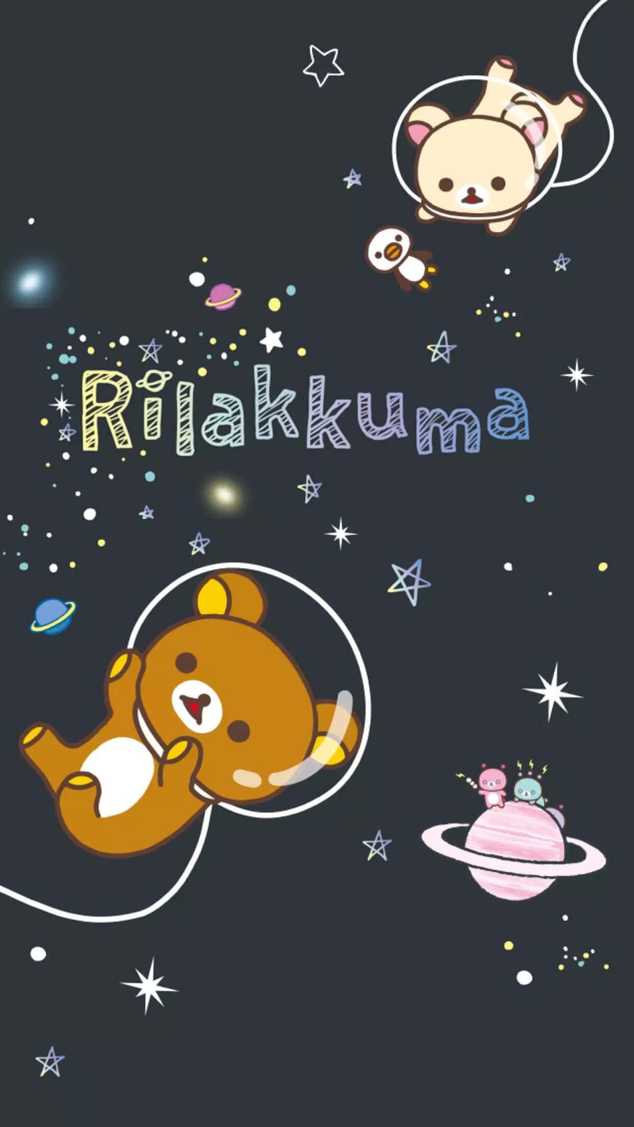 Kawaii Rilakkuma, Rilakkuma, starry space, Full HD Phone Wallpaper