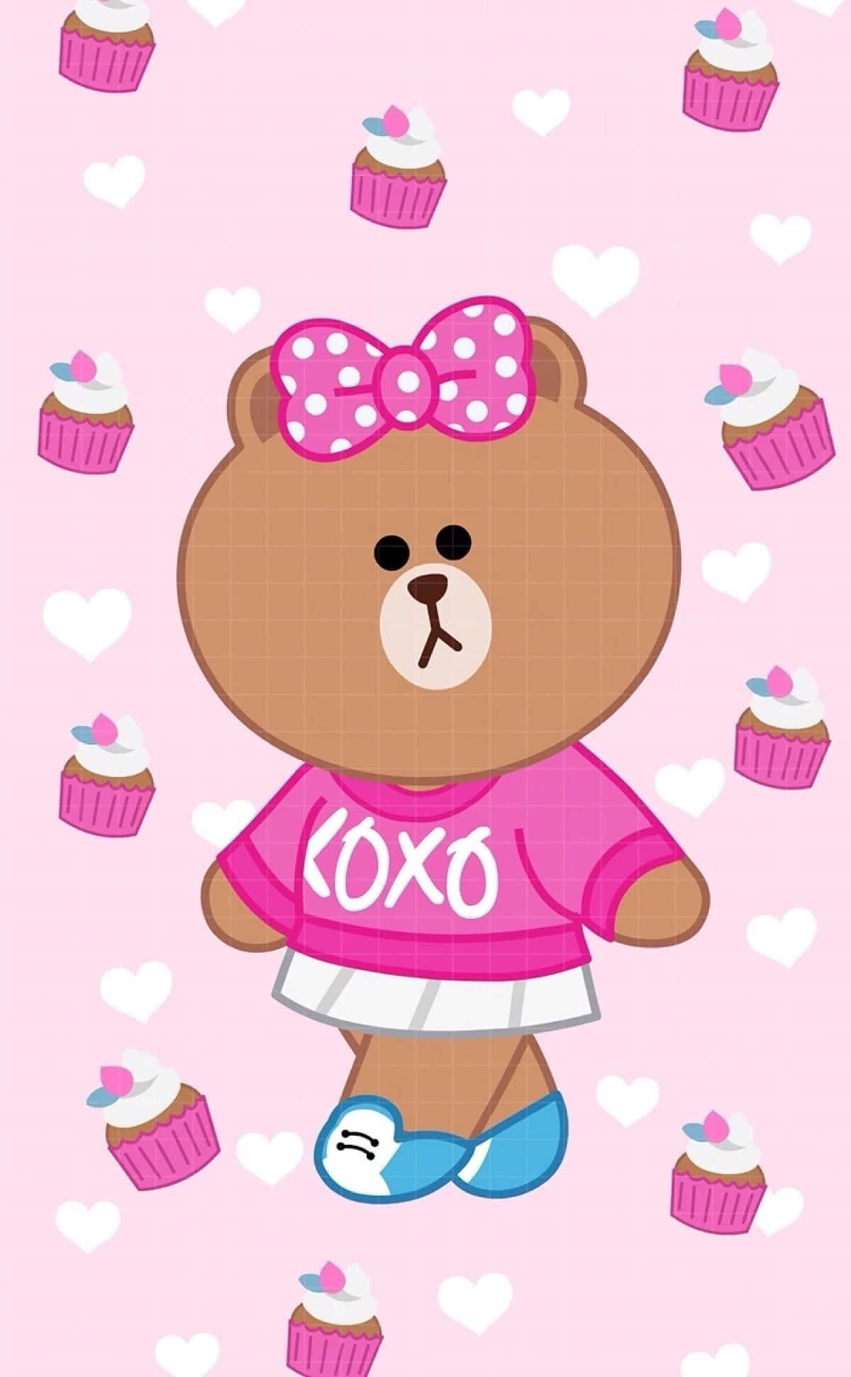 Rilakkuma, pink bow, pink sweater, Full HD Phone Wallpaper