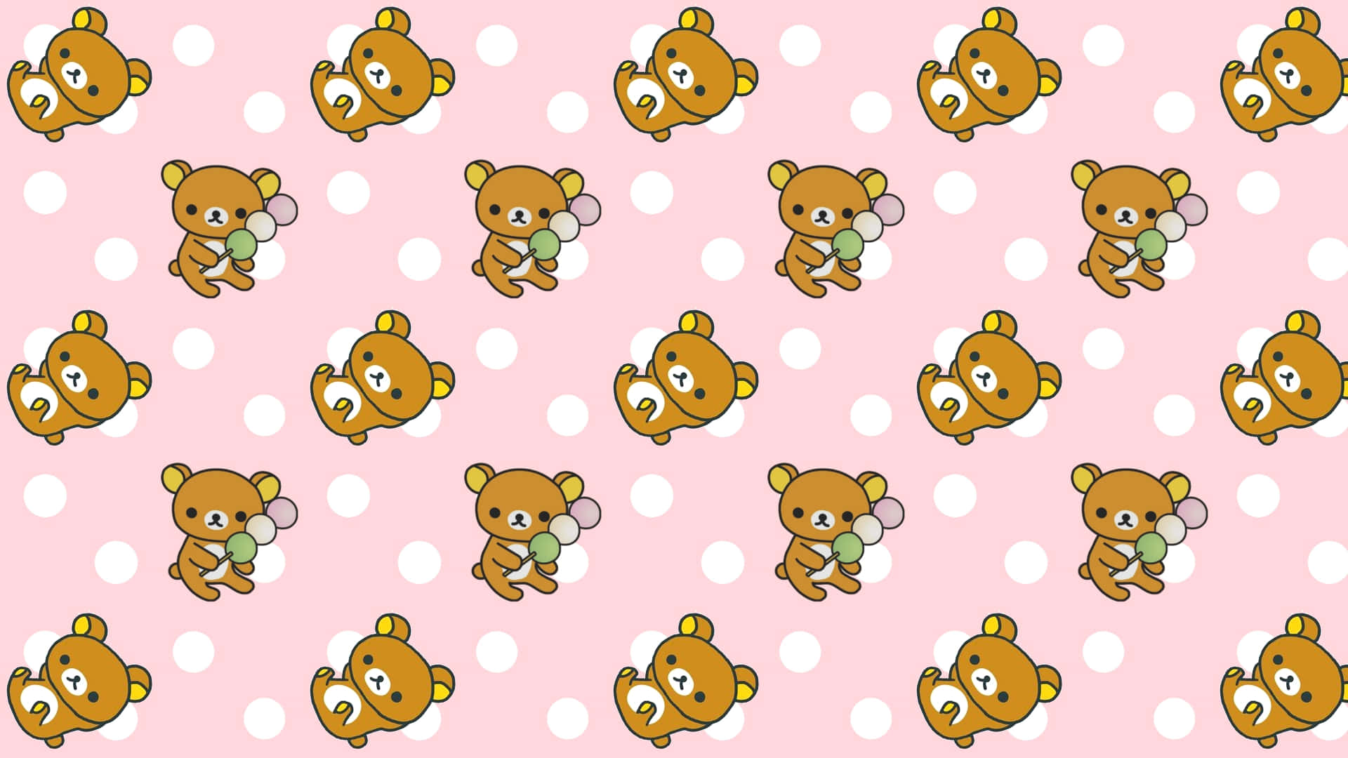 Kawaii Rilakkuma, brown bears, balloons, Full HD Desktop Wallpaper