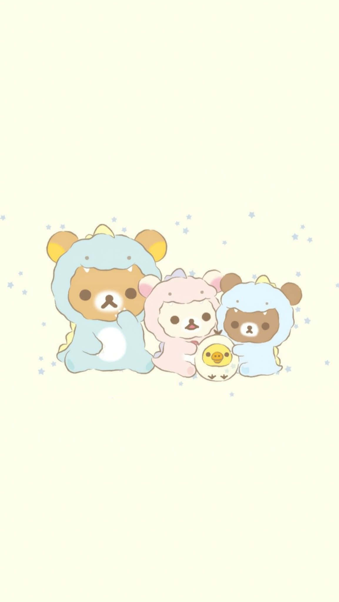 Rilakkuma, pastel dinosaur costumes, lamb costumes, Full HD Phone Wallpaper