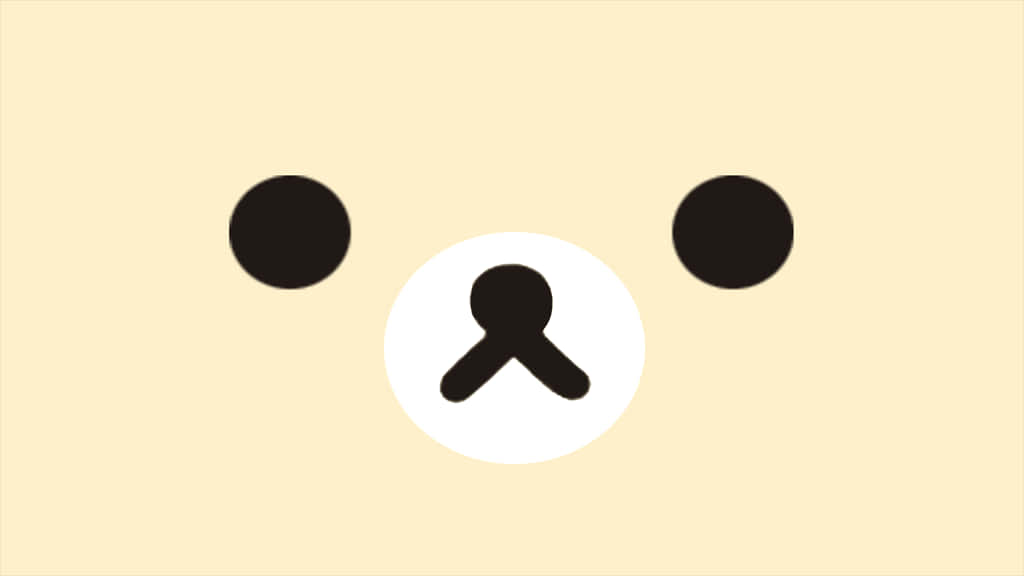 Kawaii Rilakkuma, minimalist cartoon bear face, black eyes, SD Desktop Wallpaper