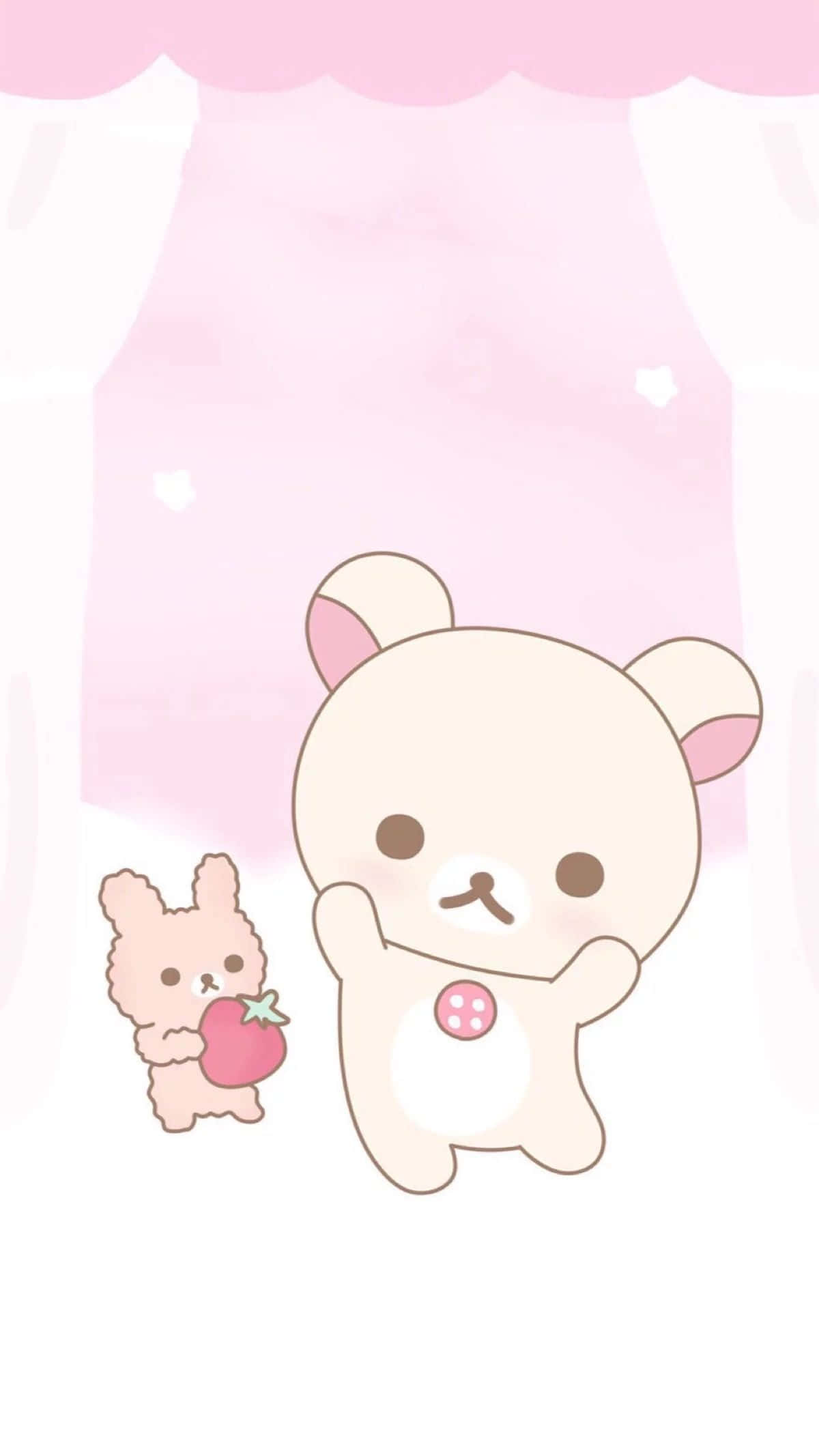 Kawaii Rilakkuma, pastel pink bear, bunny, Full HD Phone Wallpaper