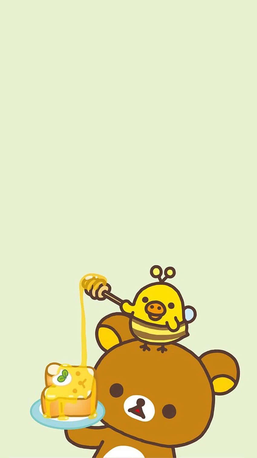 Kawaii Rilakkuma, yellow bee character, brown bear, HD Phone Wallpaper