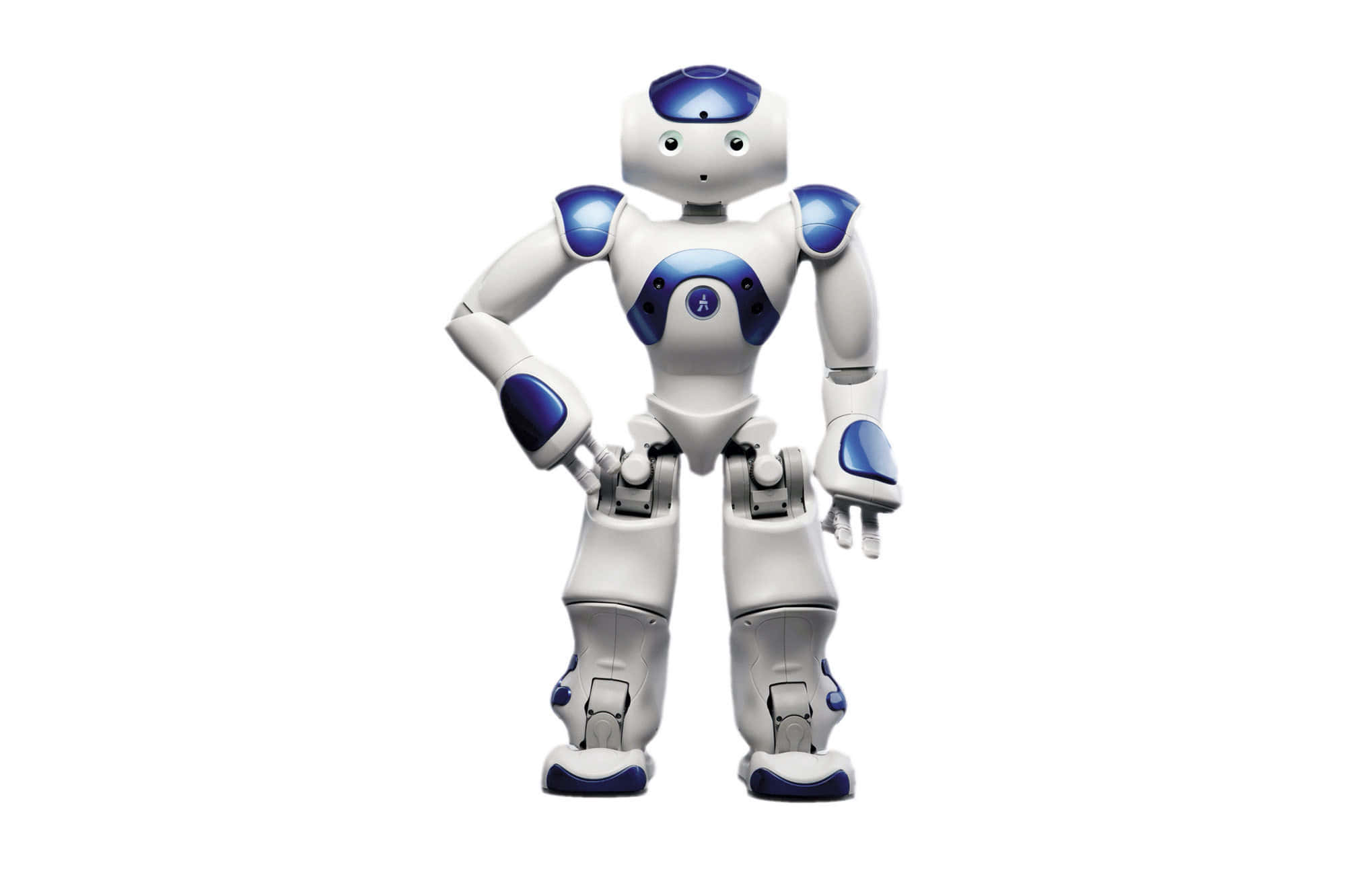 Kawaii Robot 2000, white and blue, humanoid robot, Full HD Desktop Wallpaper