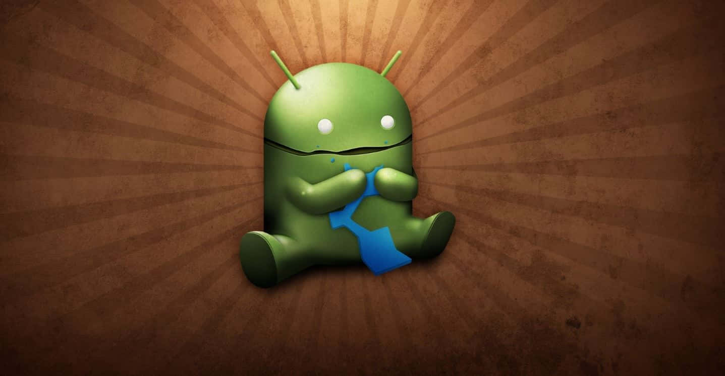 kawaii robot, green Android mascot, blue puzzle piece, HD Desktop Wallpaper