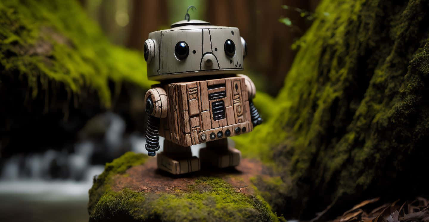 kawaii robot, wooden robot, glass eyes, HD Desktop Wallpaper