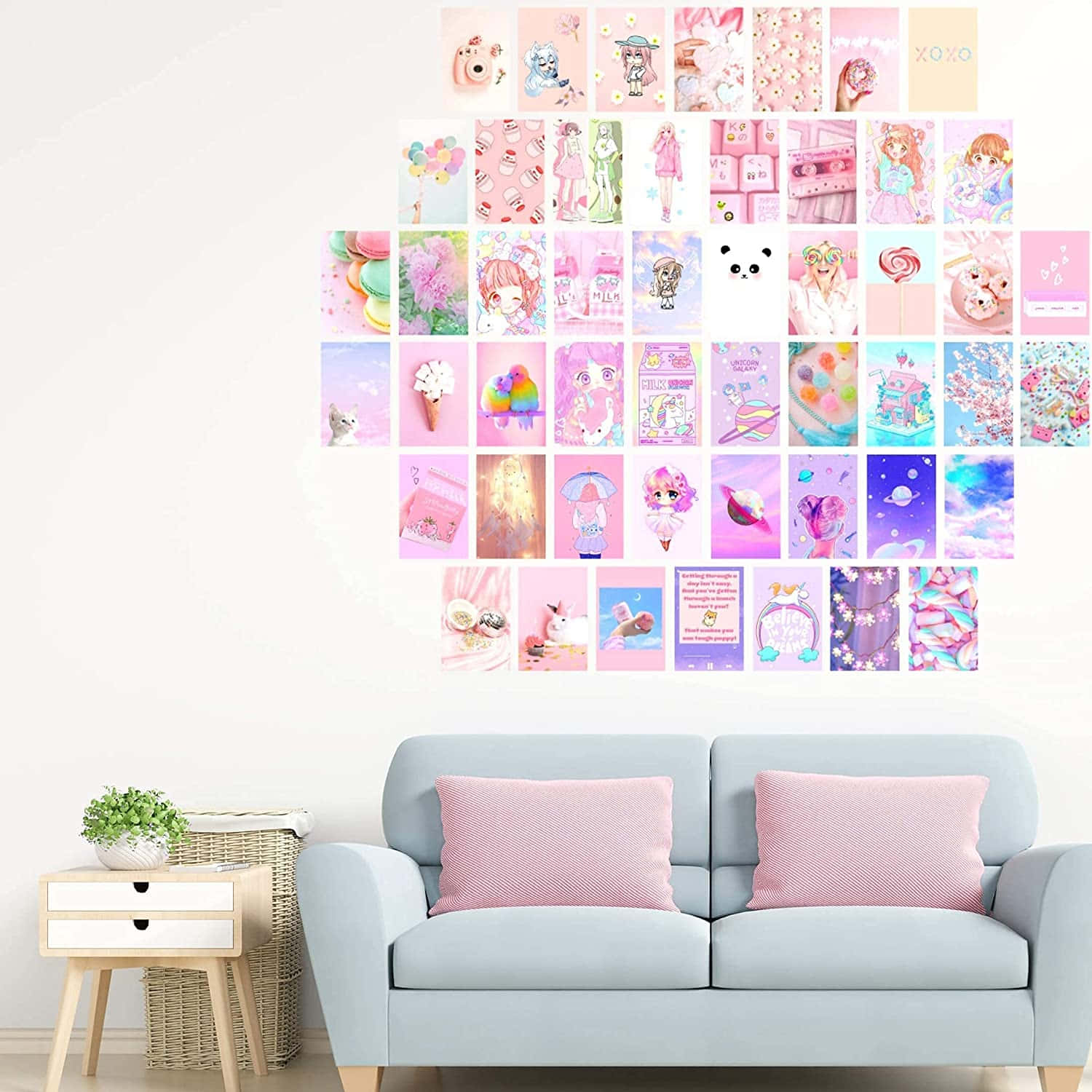 kawaii room, pastel pink, purple, HD Desktop Wallpaper