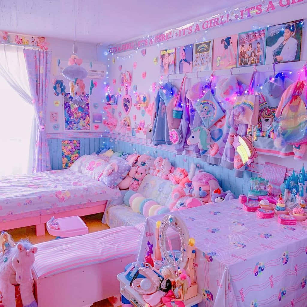 Kawaii Room, pink, purple, SD Desktop Wallpaper