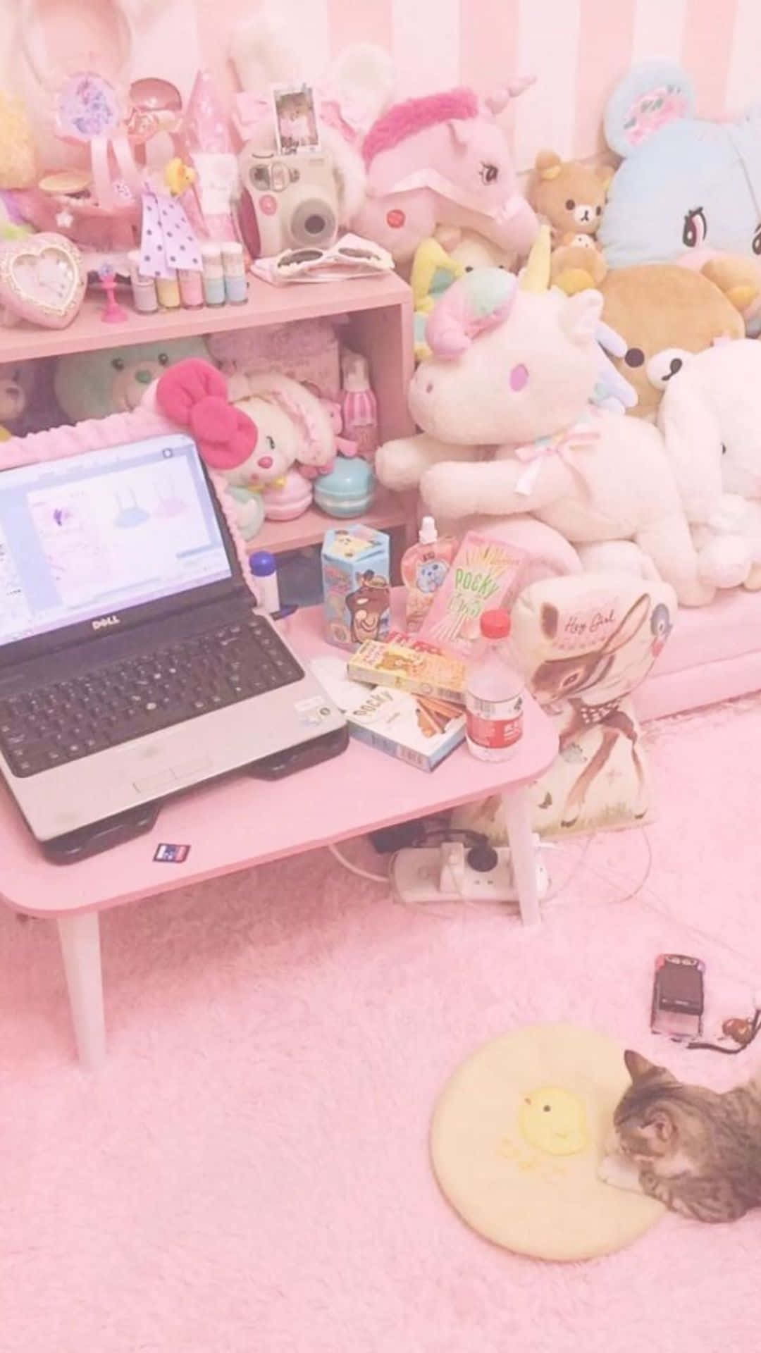 Kawaii-inspired room, pink room, pastel colors, Full HD Phone Wallpaper