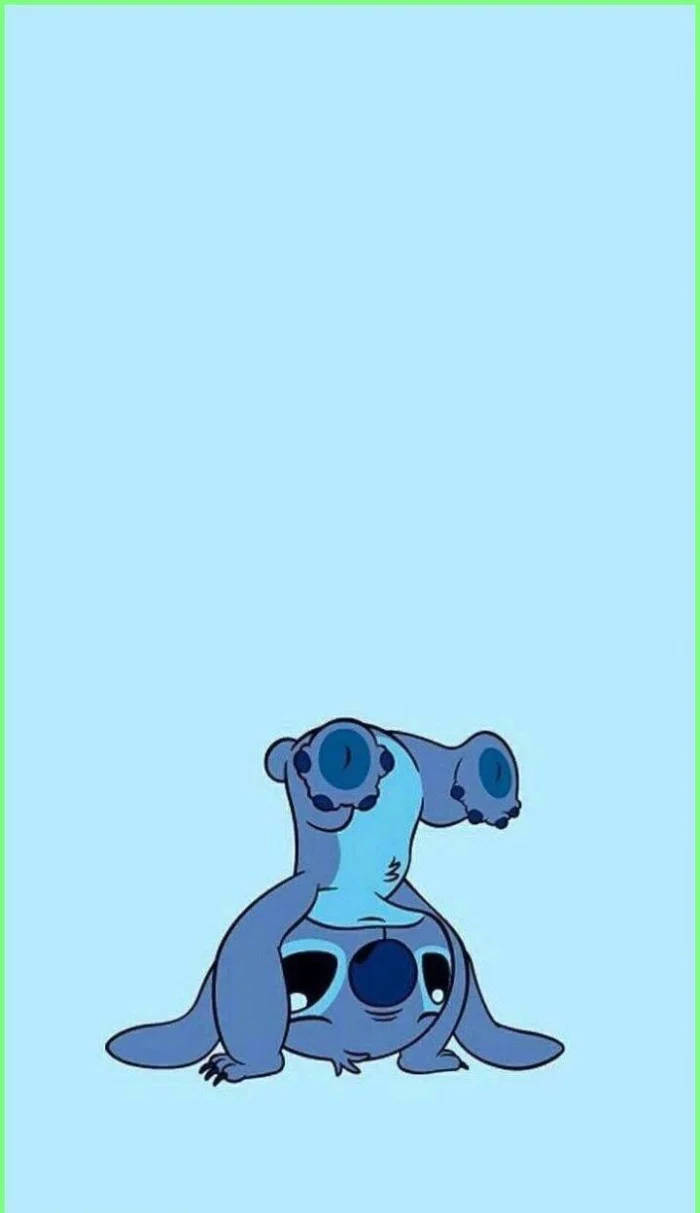 Kawaii Stitch, blue cartoon aliens, light blue background, SD Phone Wallpaper