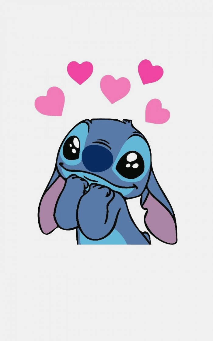 Kawaii Stitch, blue alien character, big eyes, SD Phone Wallpaper