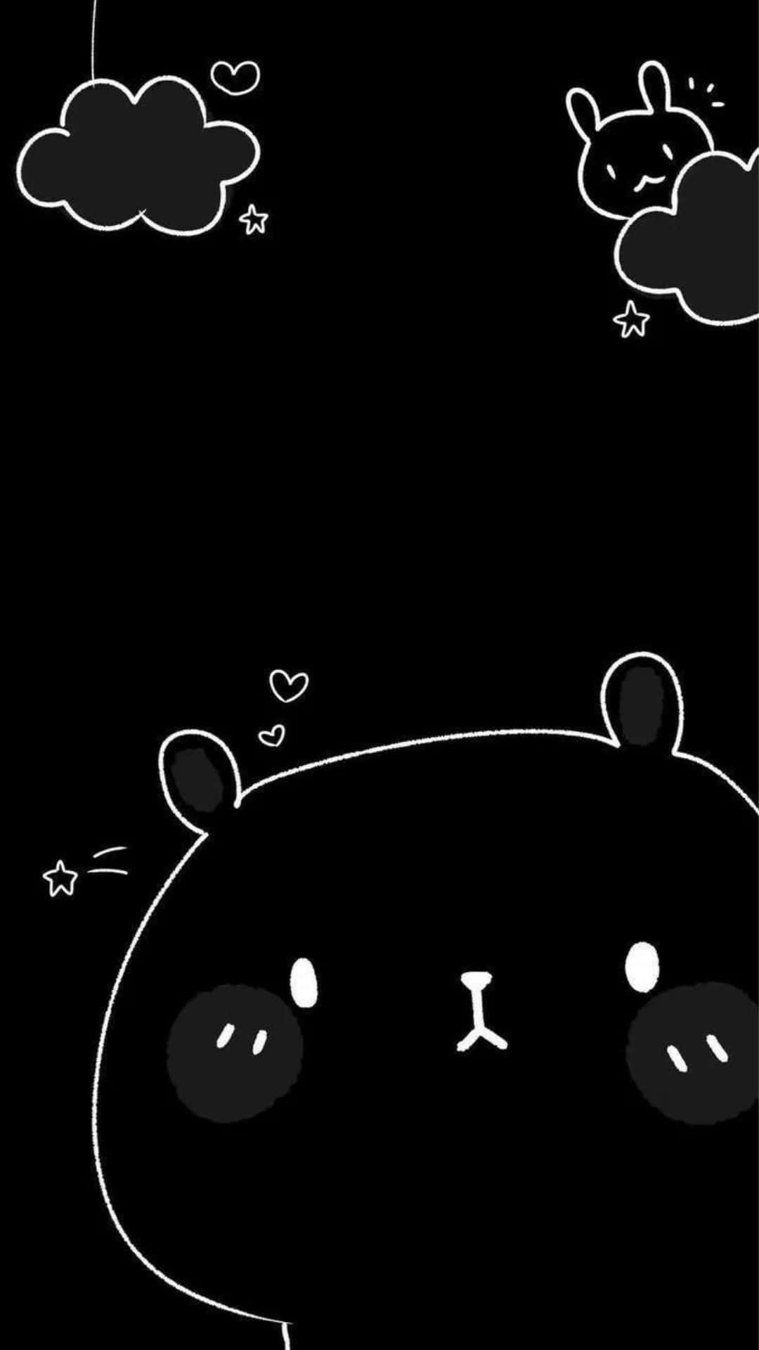 kawaii art, cute bear, bunny, Full HD Phone Wallpaper