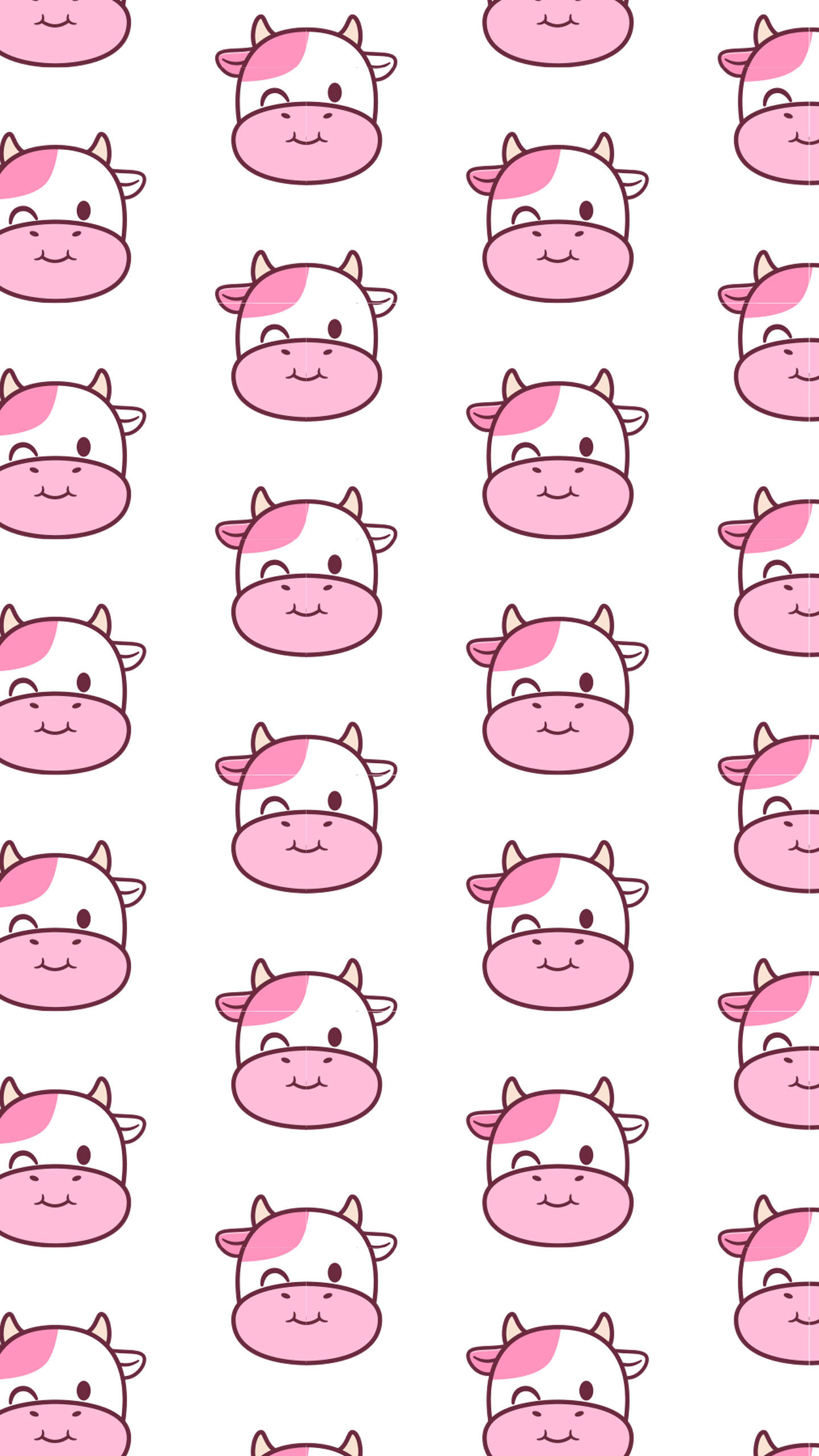 Strawberry Cow, winking, tiled, 2K Phone Wallpaper