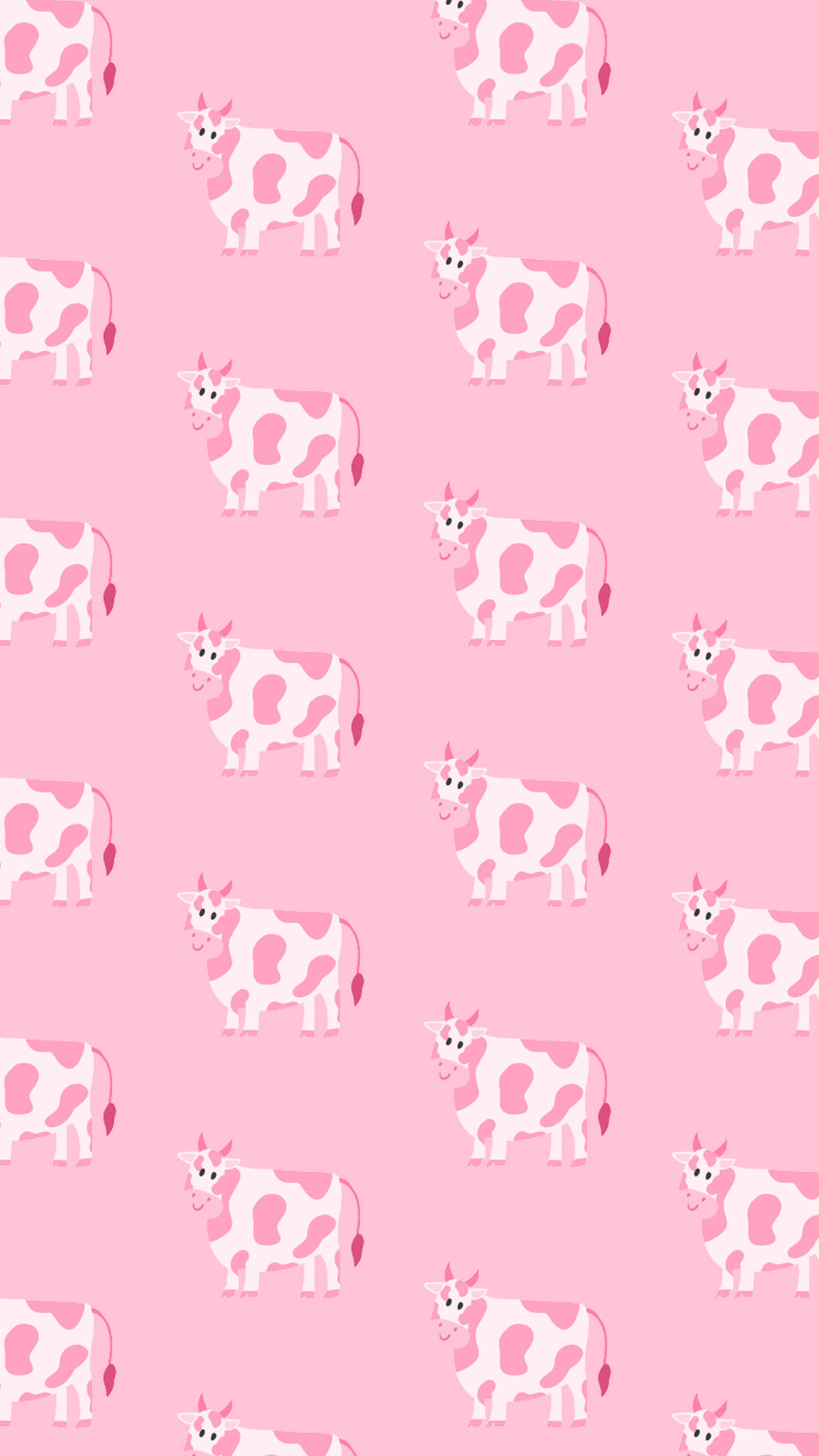 Strawberry Cow, black eyes, tiled, 2K Phone Wallpaper