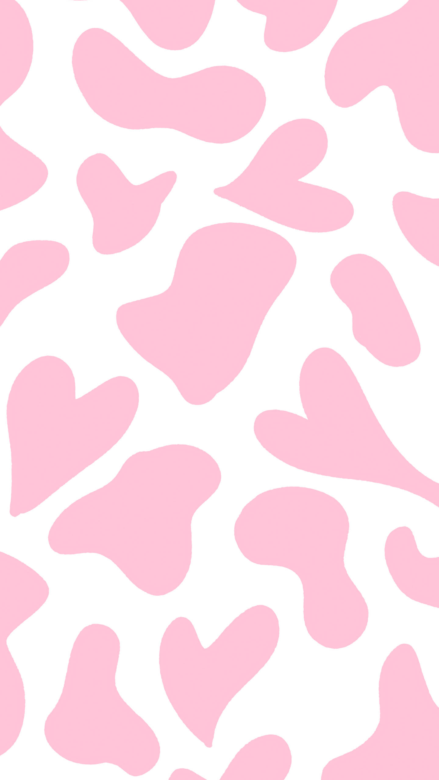 Strawberry Cow, heart print, pink heart, 2K Phone Wallpaper