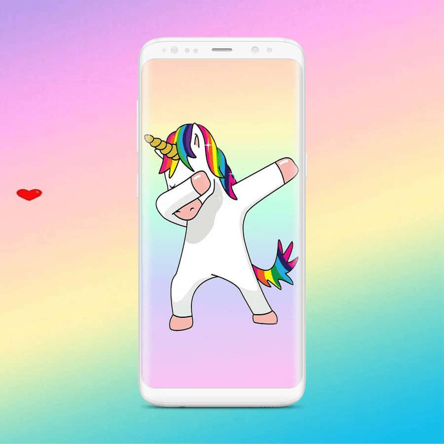 kawaii unicorn, rainbow mane, rainbow horn, SD Desktop Wallpaper