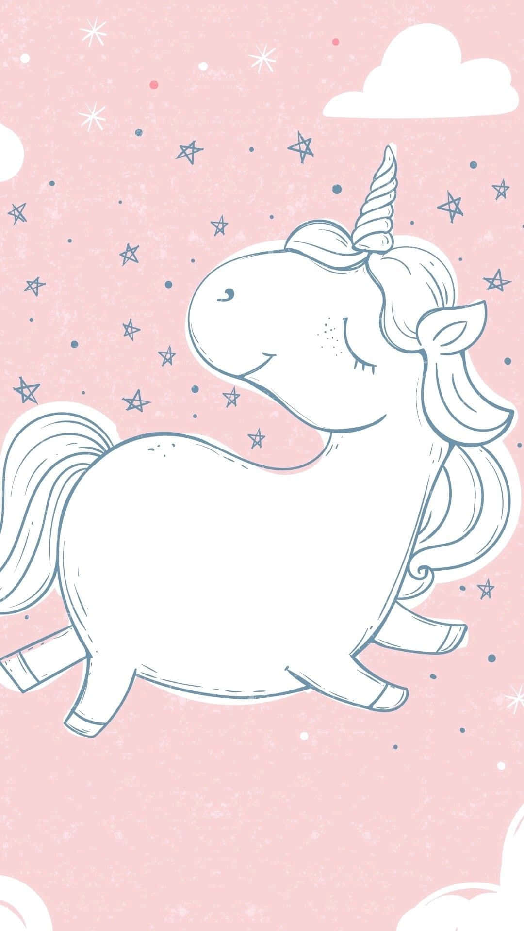 Kawaii Unicorn, rainbow, pink sky, Full HD Phone Wallpaper