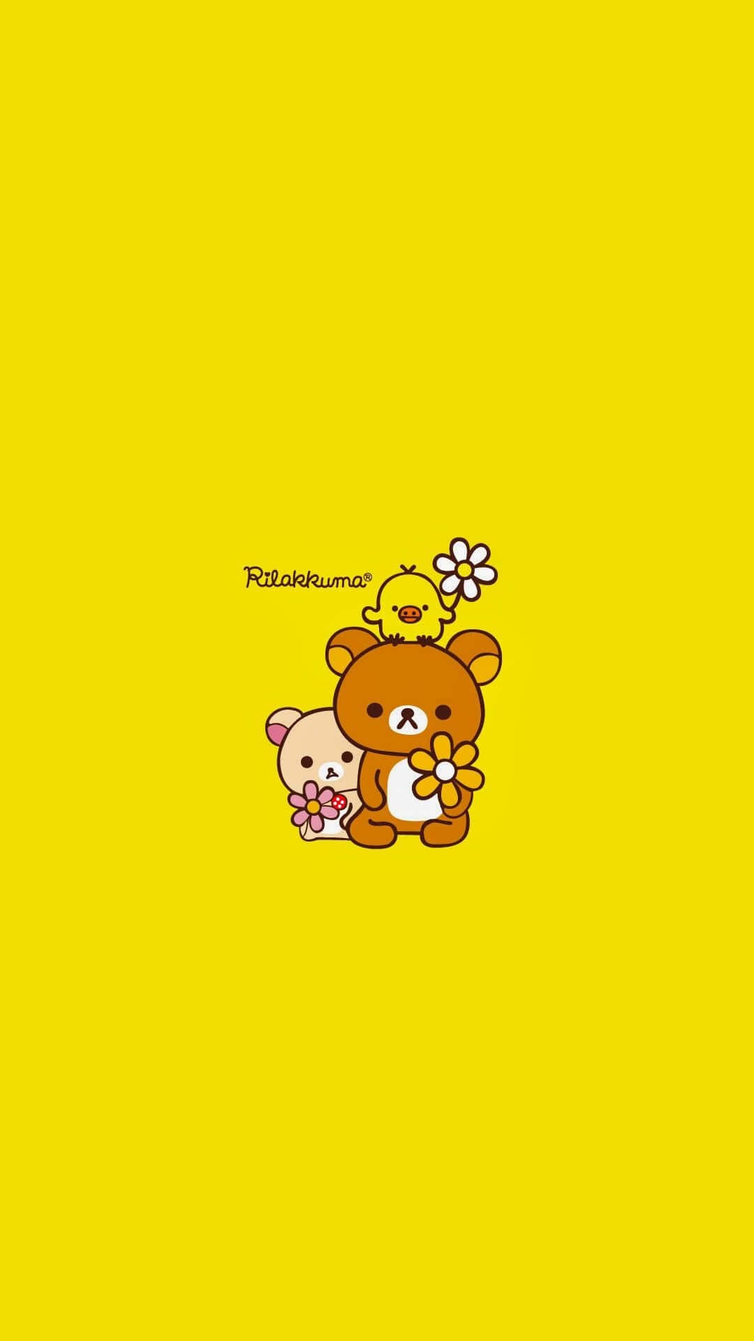 brown bear, pink bear, small chick, Full HD Phone Wallpaper