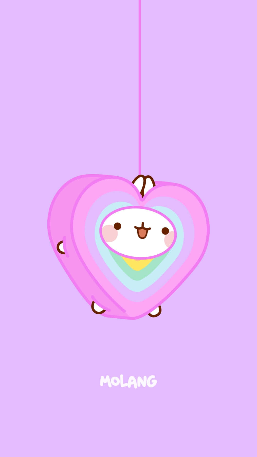 kawaii valentine, pink heart, string, HD Phone Wallpaper