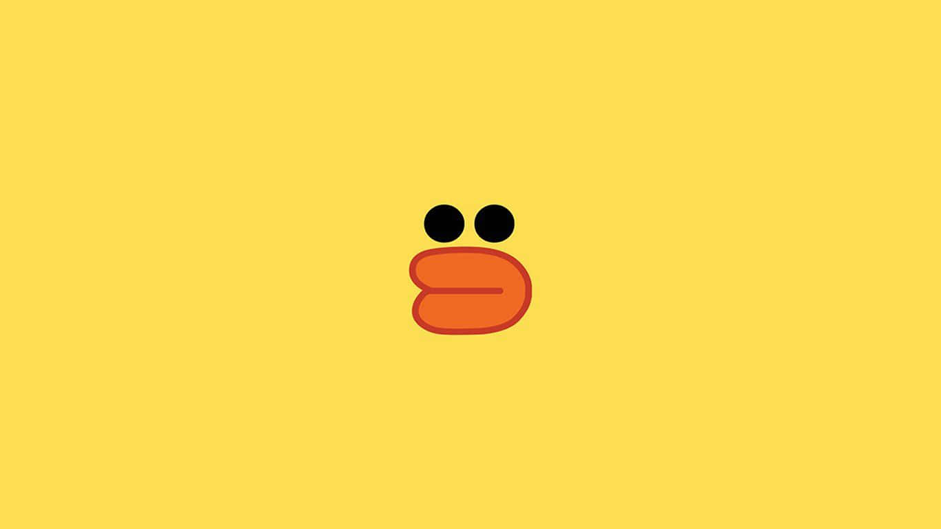kawaii yellow, minimalist orange duck face, black eyes, HD Desktop Wallpaper