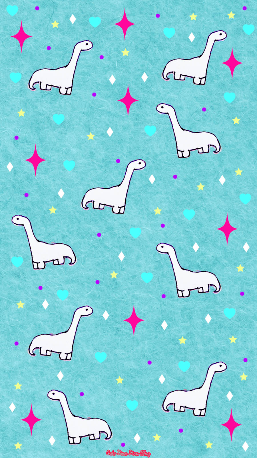 Sparkly Dino Kawaii iPhone, white cartoon brontosaurus, textured teal background, HD Phone Wallpaper