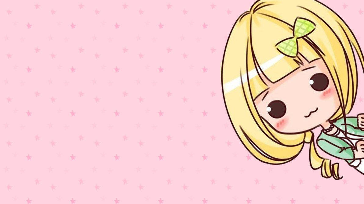 yellow hair, kawaii girl, blonde hair, SD Desktop Wallpaper