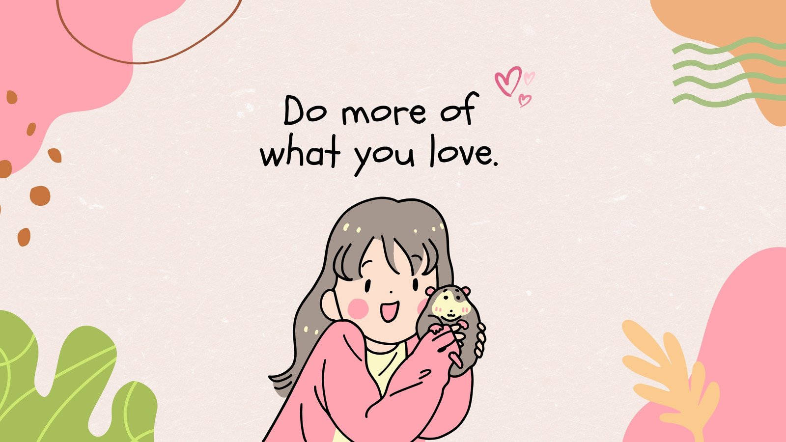 kawaii aesthetic, anime girl, pink sweater, HD Desktop Wallpaper