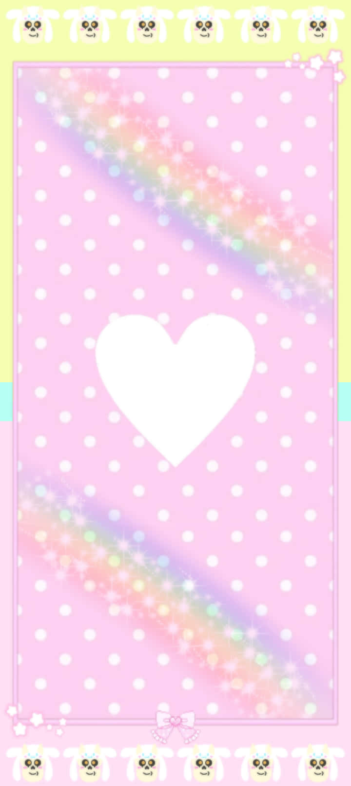 pastel pink, white polka dots, diagonal rainbow sparkles, HD Phone Wallpaper