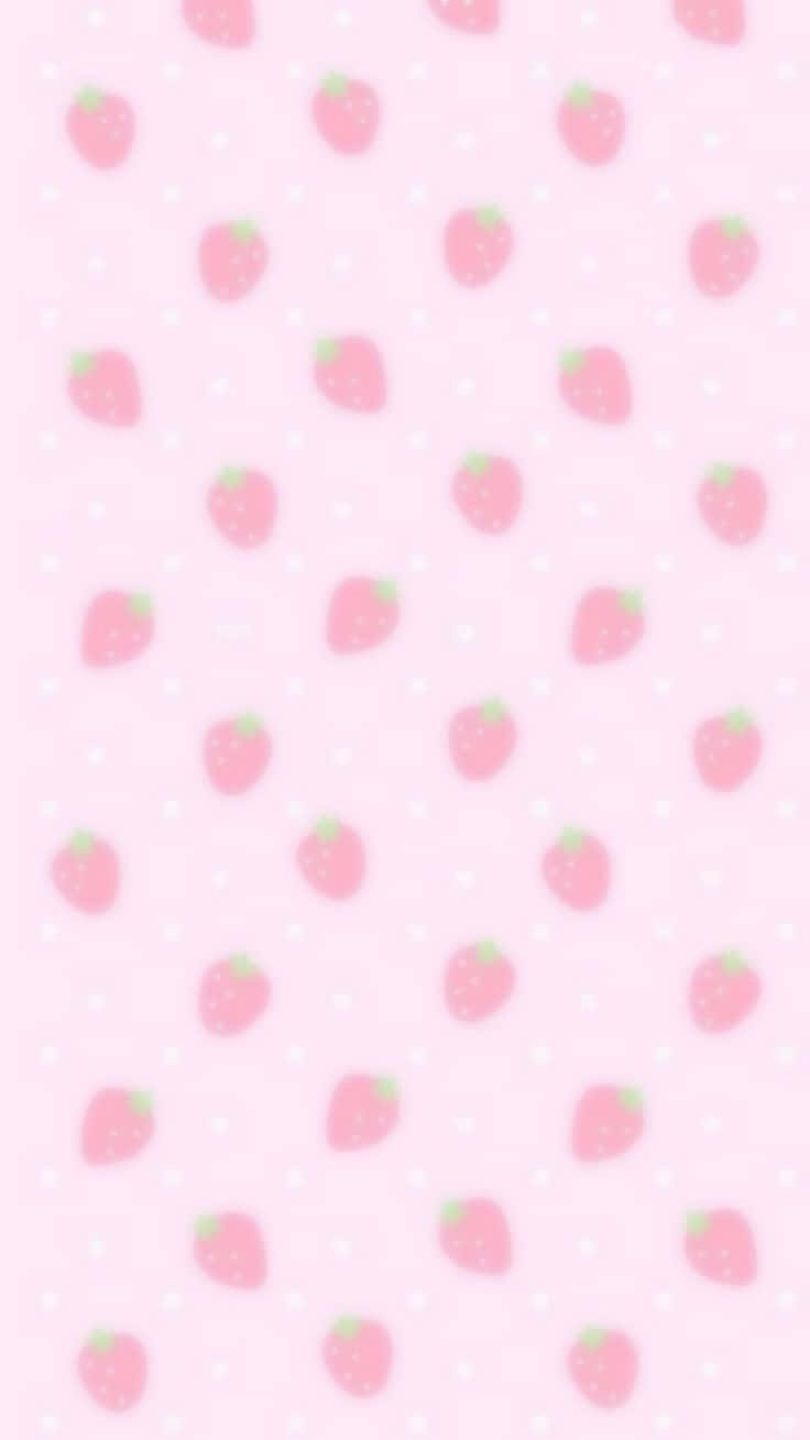 pastel strawberry pattern, kawaiicore, soft pink wallpaper, HD Phone Wallpaper