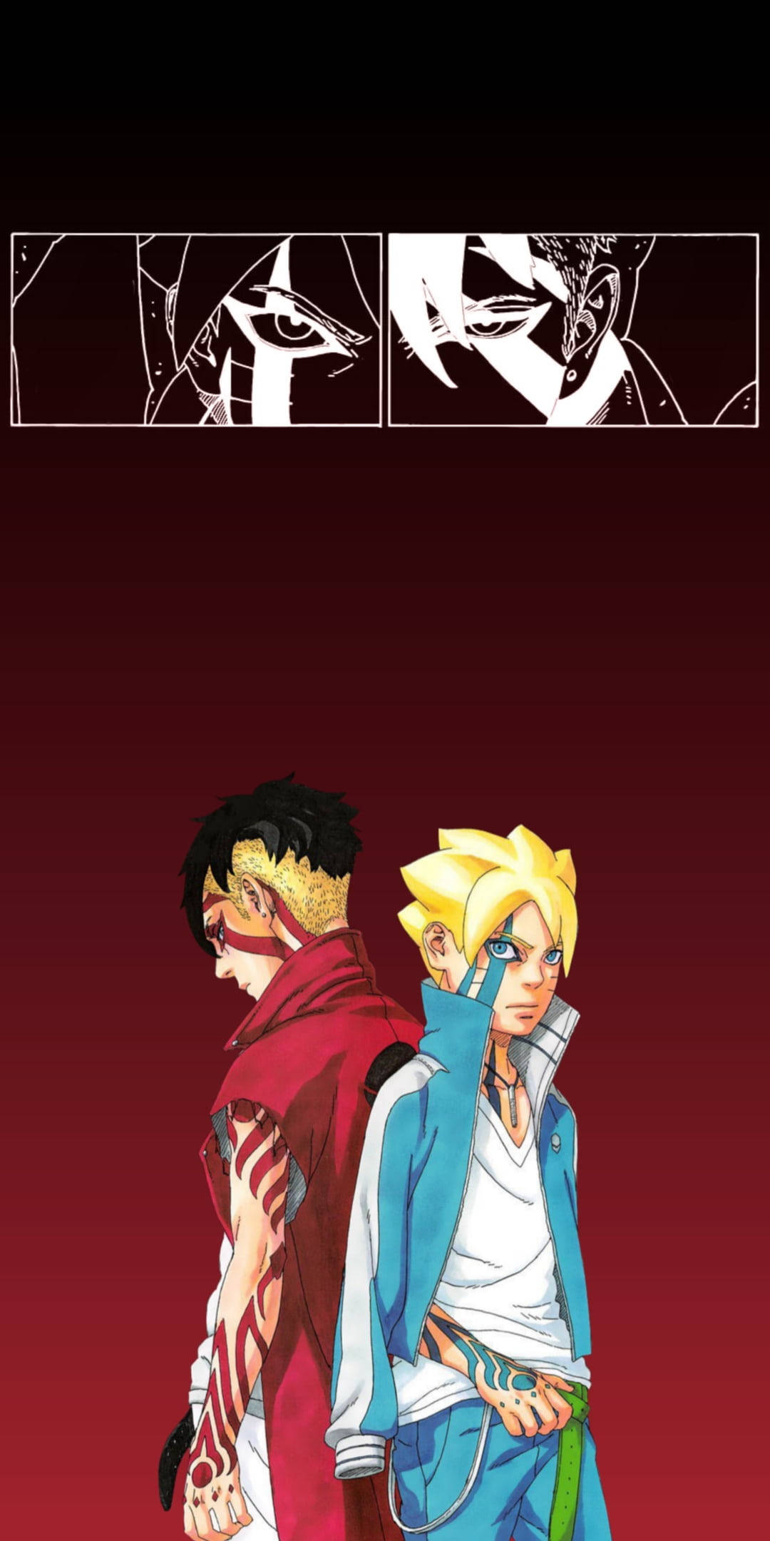 Kawaki, Boruto, deep red gradient, Full HD Phone Wallpaper