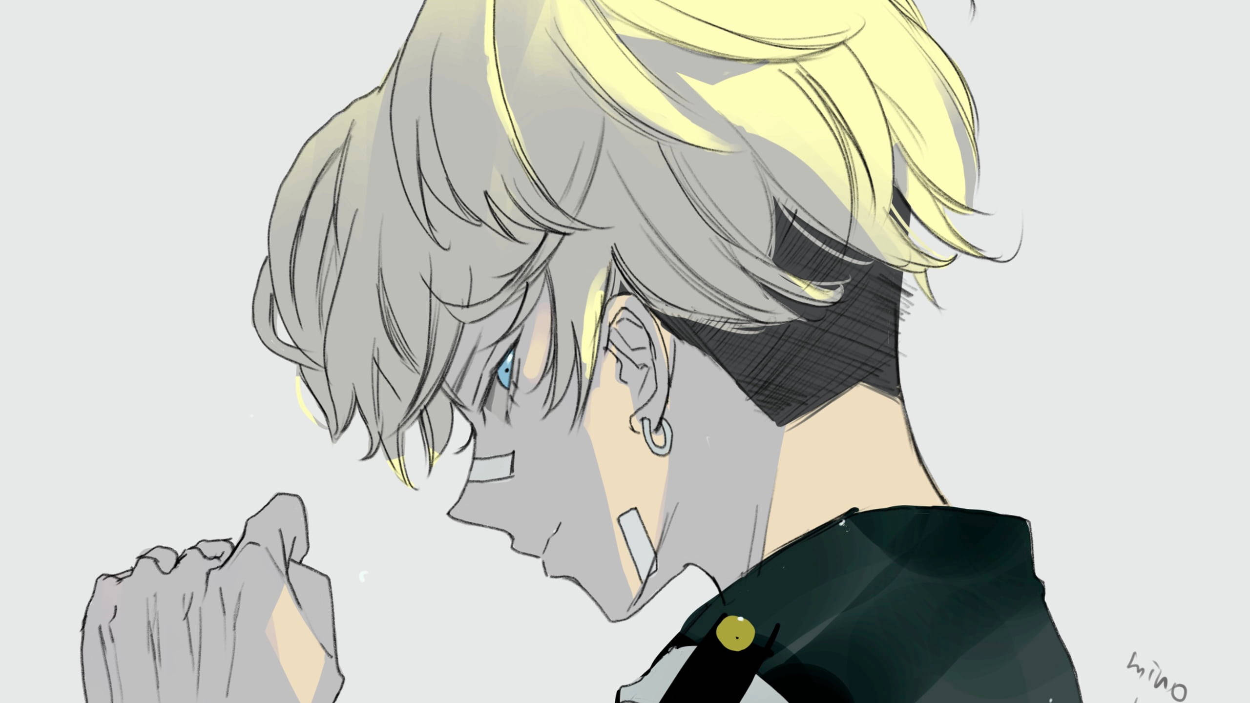 Kawaragi Senju, blonde hair, blue eyes, 2K Desktop Wallpaper