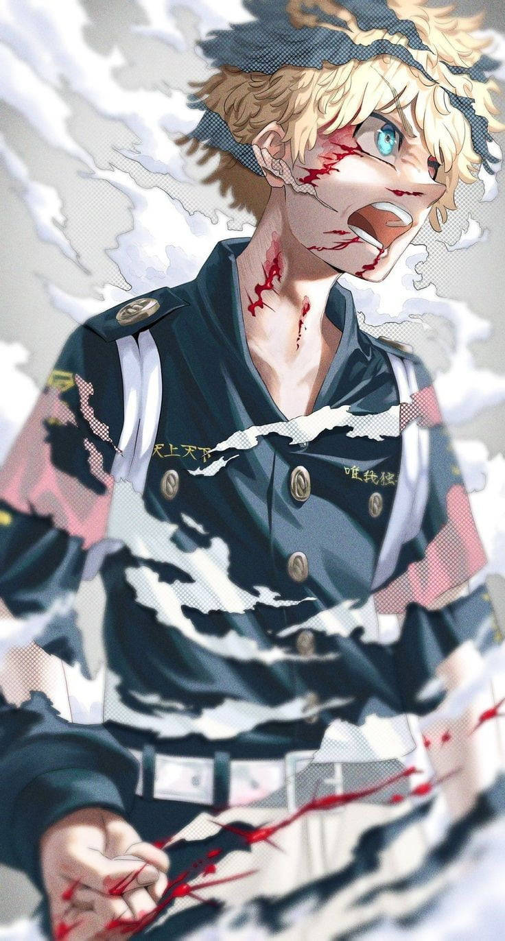 Kawaragi Senju, blond anime boy, torn military uniform, HD Phone Wallpaper