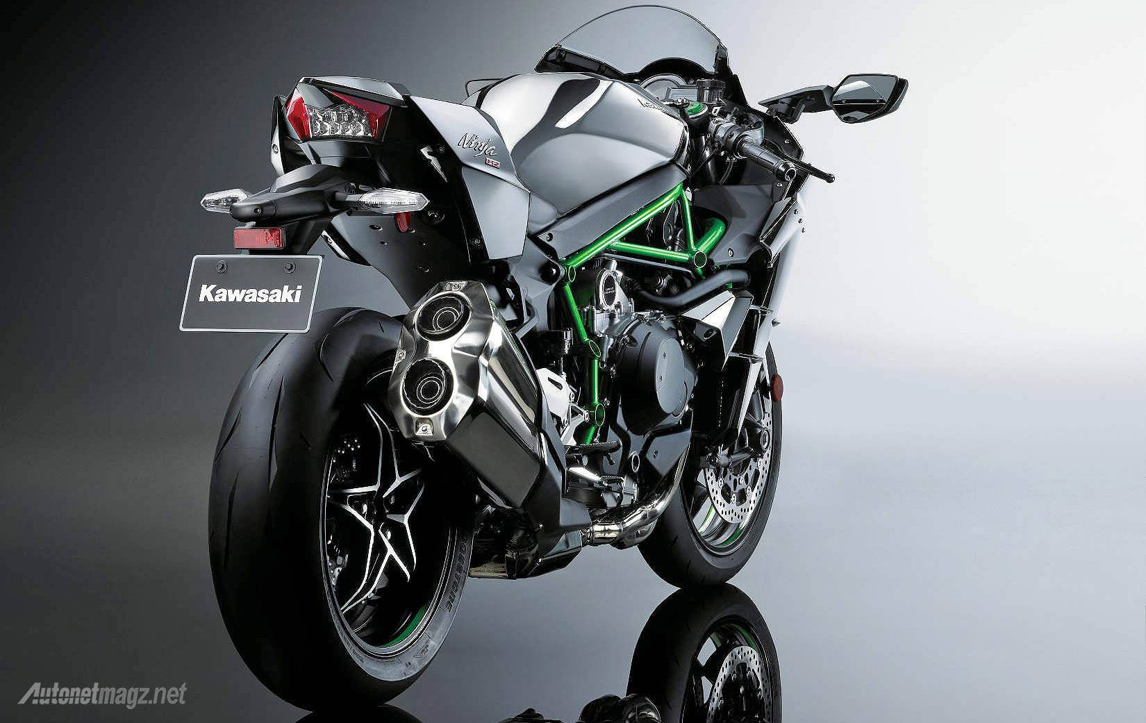Kawasaki H2r, silver, green, HD Desktop Wallpaper