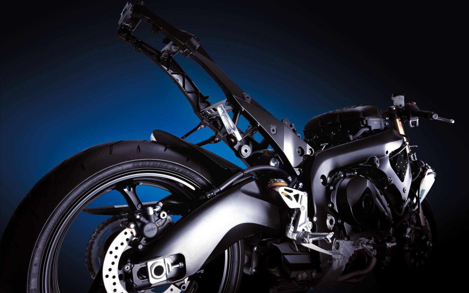 Kawasaki H2r, sleek black motorcycle, exposed mechanical parts, Full HD Desktop Wallpaper