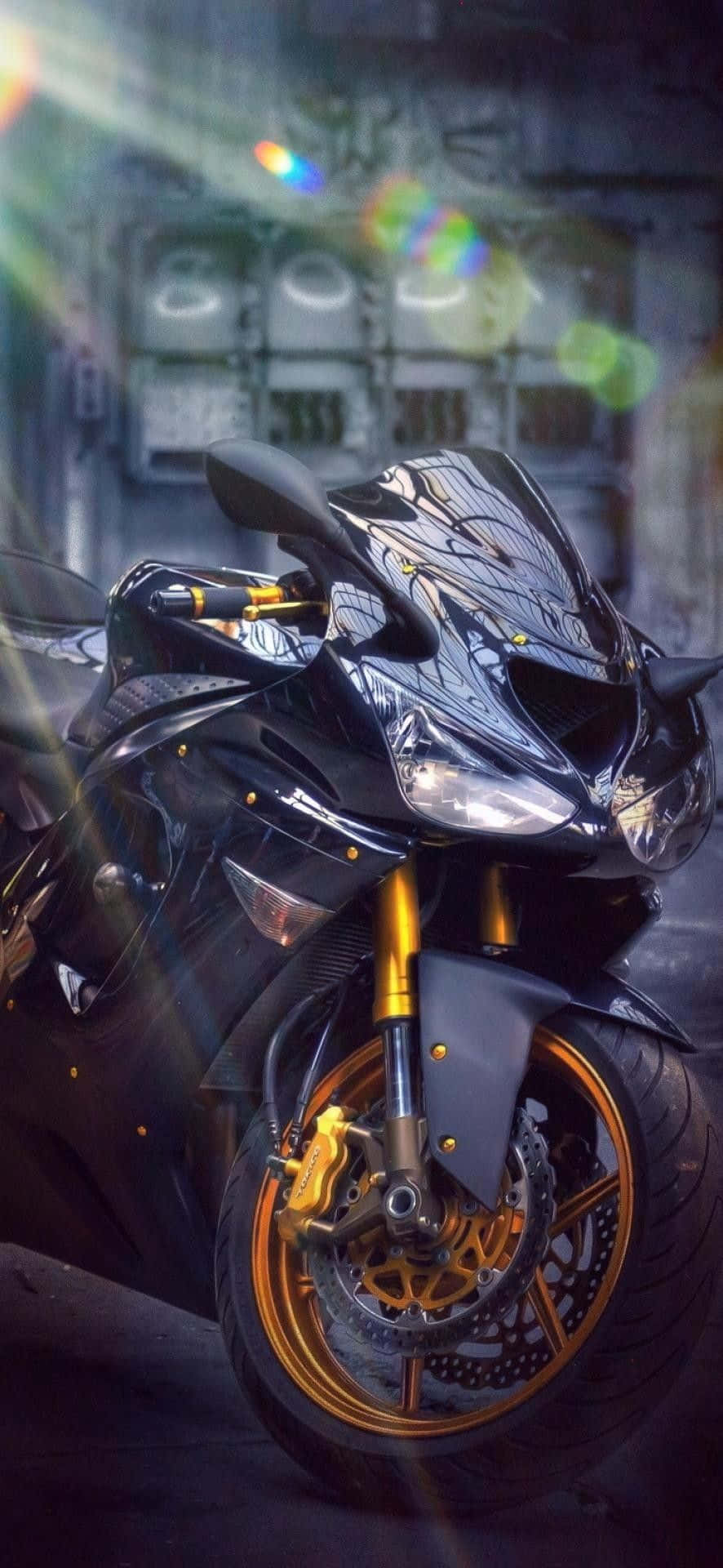 Kawasaki H2r, black, gold accents, Full HD Phone Wallpaper