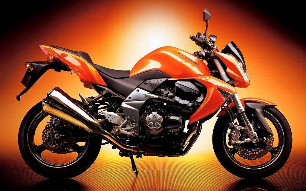 Kawasaki, orange, chrome accents, SD Desktop Wallpaper