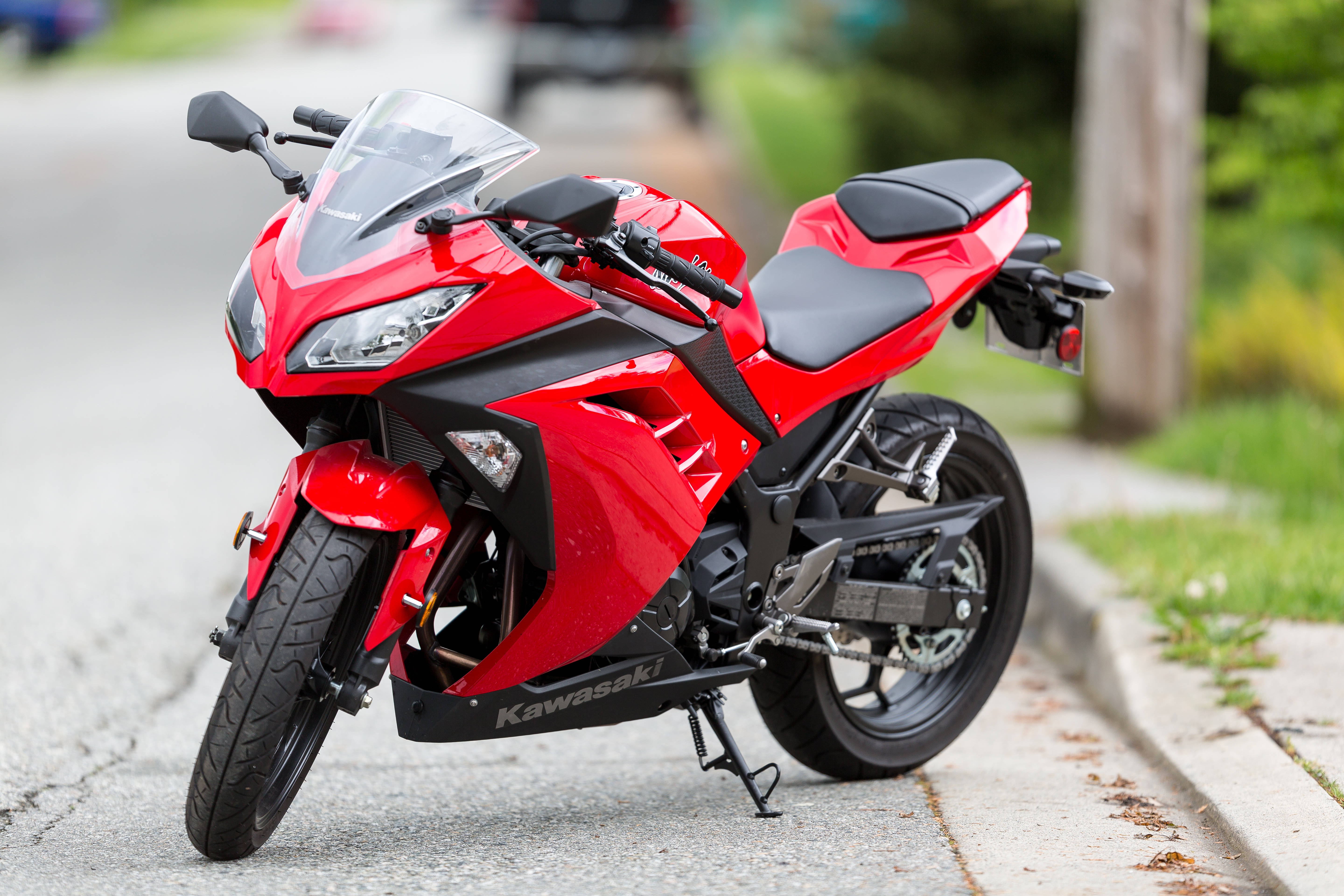 Kawasaki, red, sport motorcycle, 5K Desktop Wallpaper