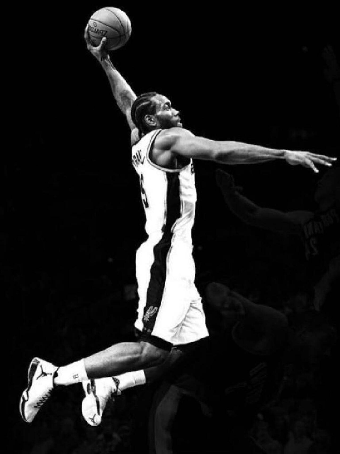 Kawhi Leonard, greyscale, dunk, Full HD Phone Wallpaper