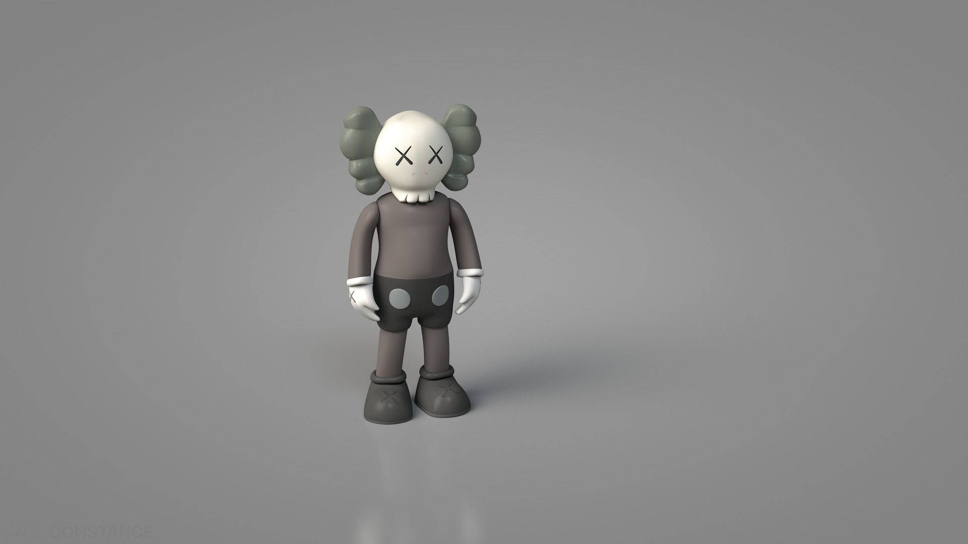KAWS, gray, 3d-rendered, Full HD Desktop Wallpaper
