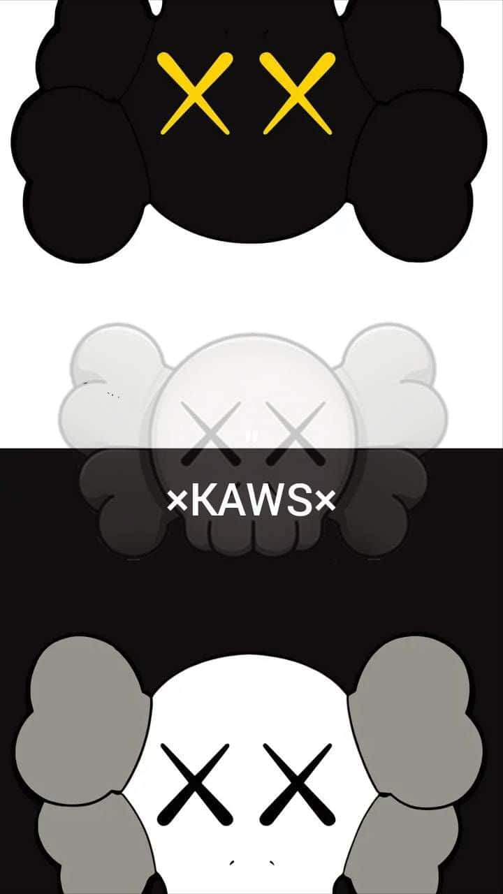 Kaws, iPhone, black and white, HD Phone Wallpaper