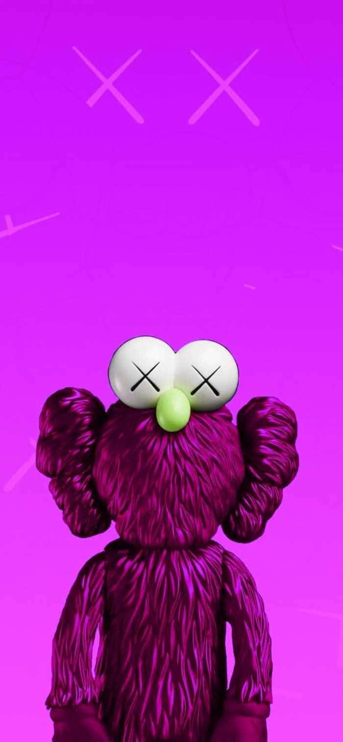 Kaws Character, purple furry, crossed eye sockets, HD Phone Wallpaper