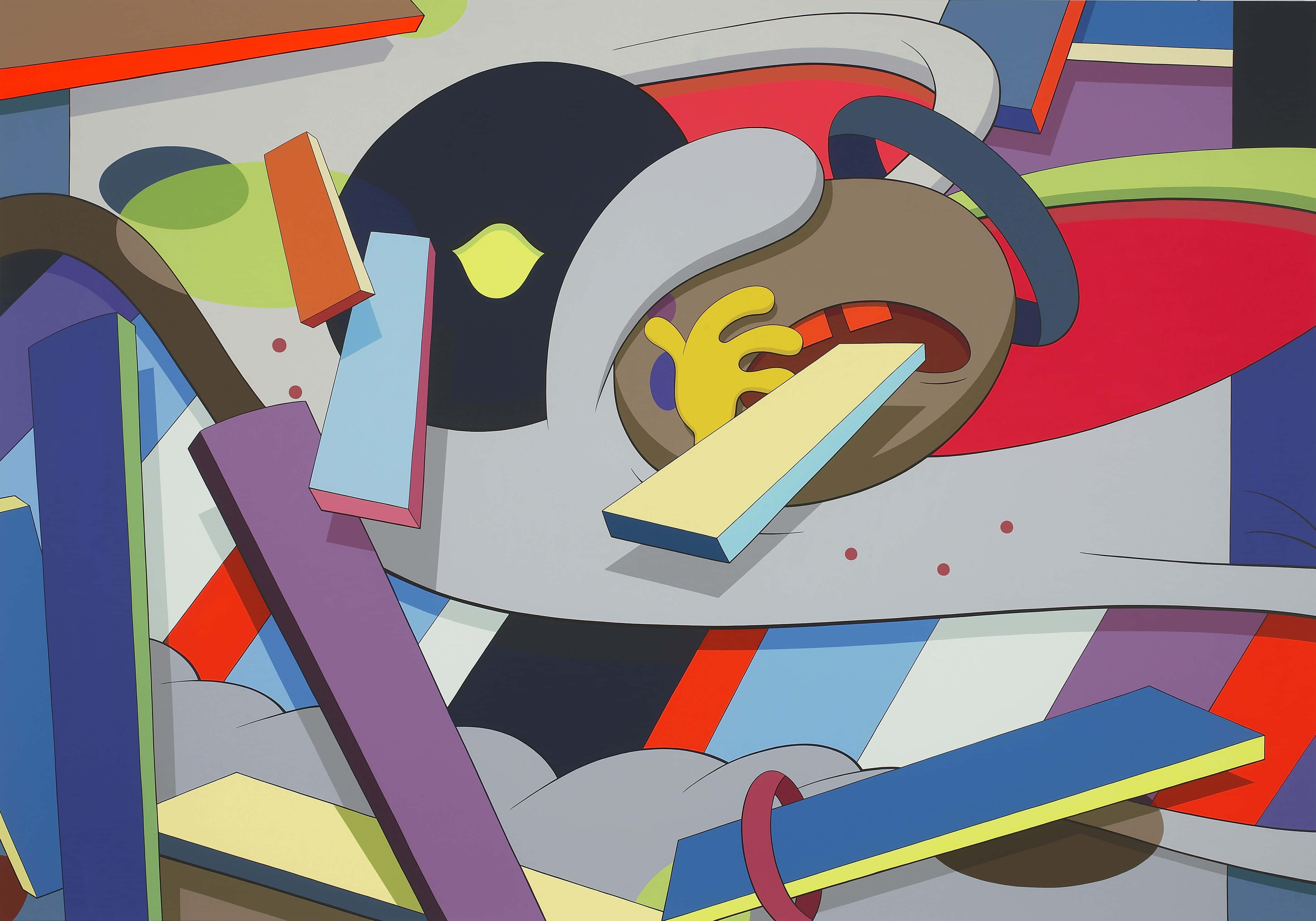 KAWS, artwork, vibrant abstract composition, 4K Desktop Wallpaper