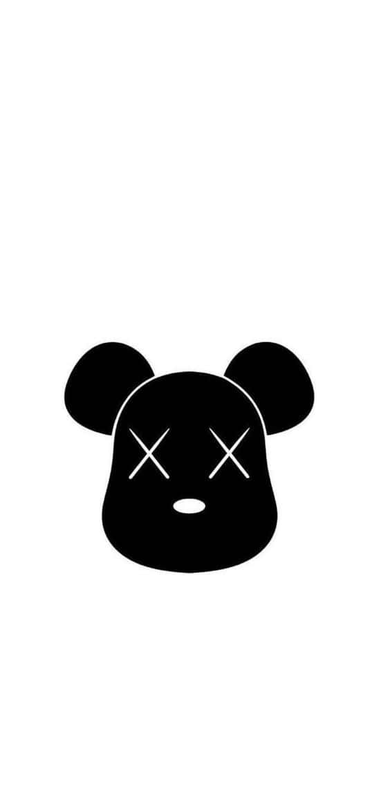 Kaws, black panda head, X eyes, SD Phone Wallpaper