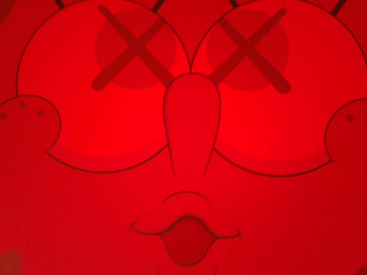 KAWS, Together, solid red, SD Desktop Wallpaper