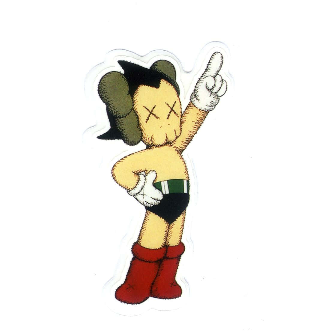 Kaws Astro Boy, X eyes, green hair, SD Desktop Wallpaper