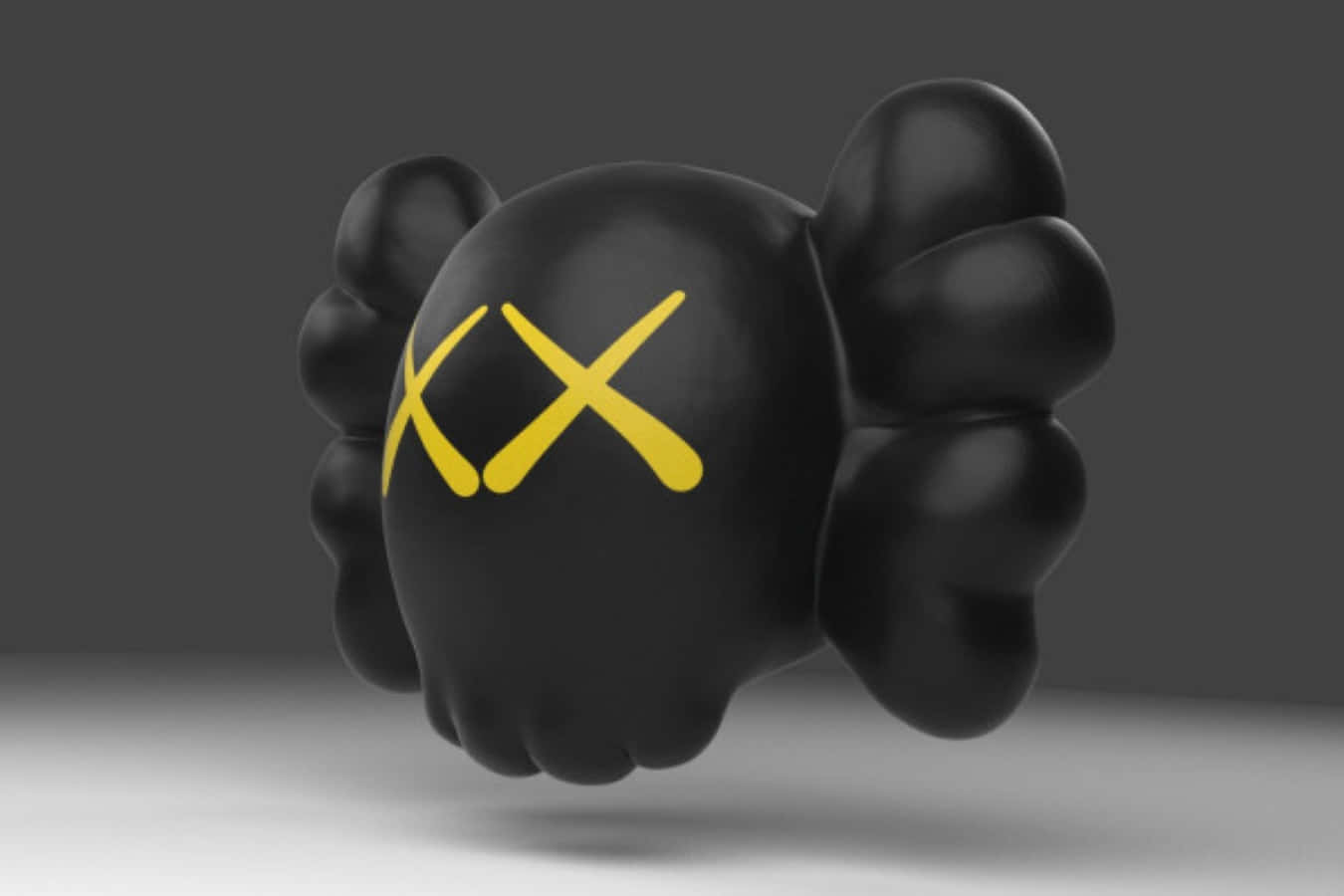 Kaws Astro Boy, glossy black, yellow XX eyes, HD Desktop Wallpaper