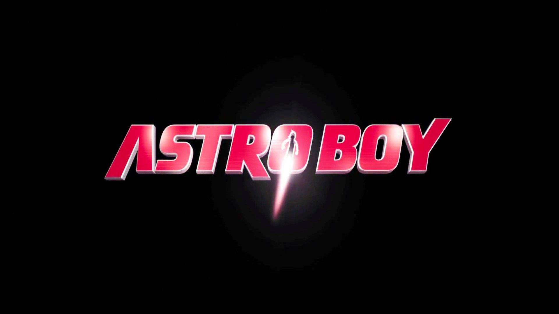 Astro Boy, red 3D logo, black background, Full HD Desktop Wallpaper