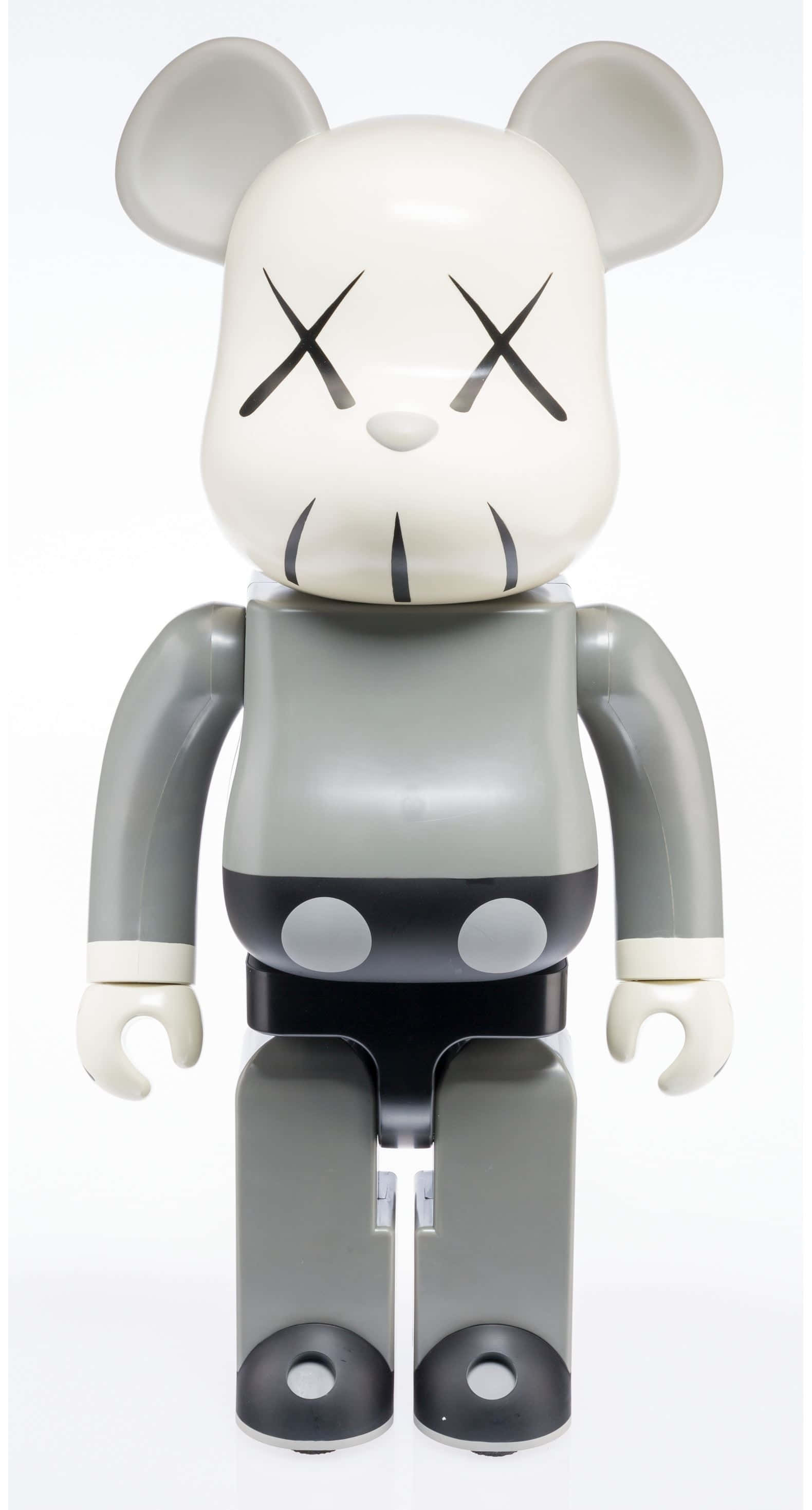 Kaws Bearbrick, gray scale, X eyes, 2K Phone Wallpaper