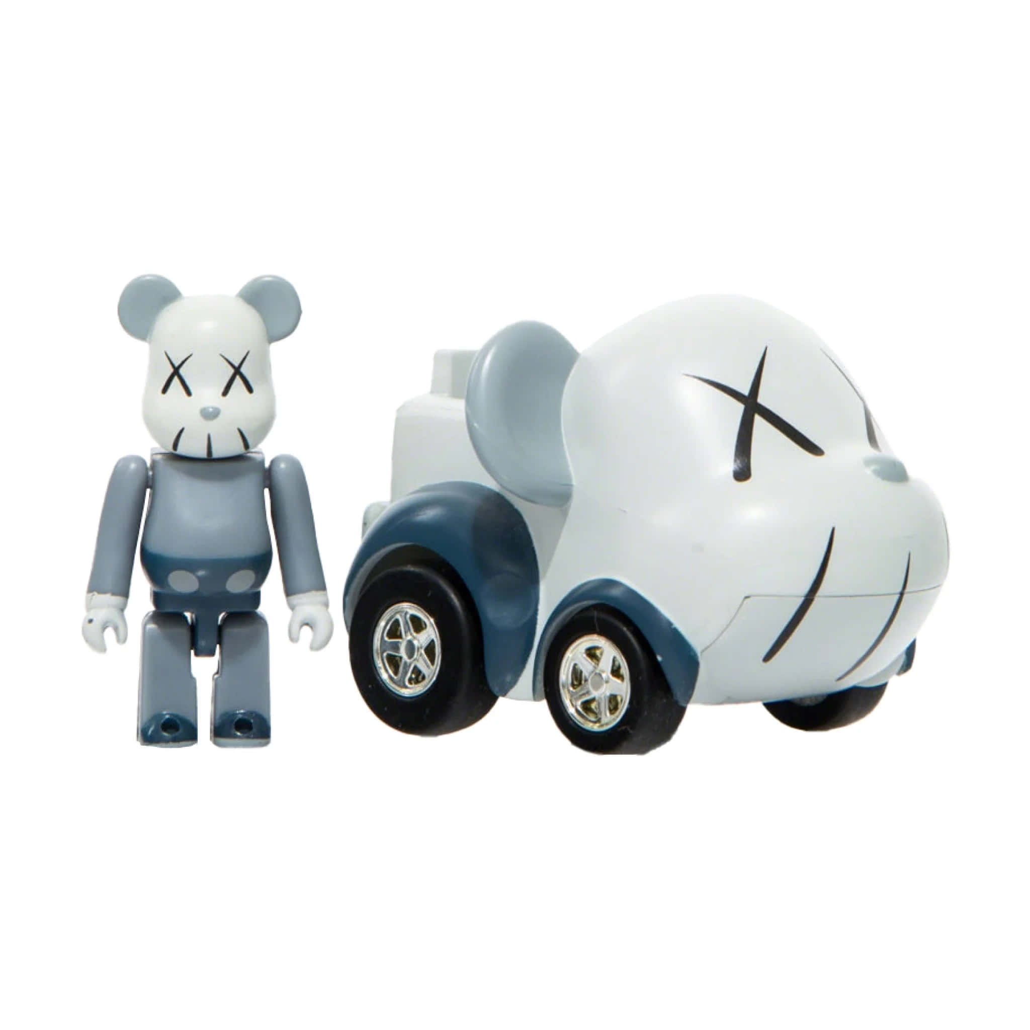 Kaws Bearbrick, gray and white, X eyes, Full HD Desktop Wallpaper